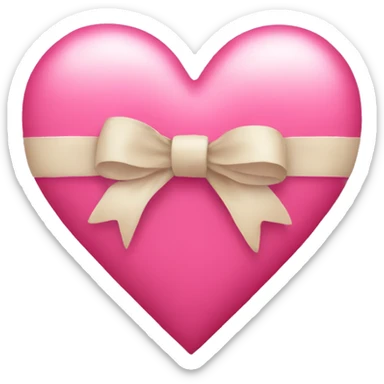 Heart bow sticker