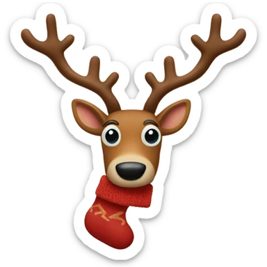 Rudolph the red nose reindeer with human toes  sticker