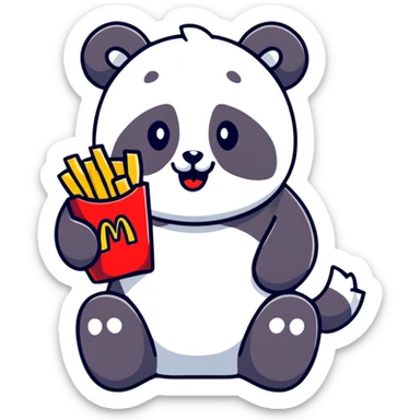 Panda eating McDonald’s  sticker