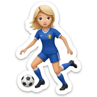 chica blanca jugando futbol sticker