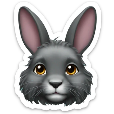 Black lionhead rabbit sticker