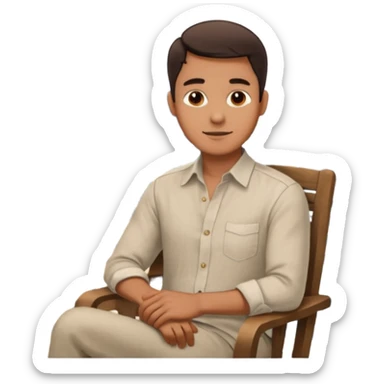 Man + chair + city view, Balcony Sitters sticker