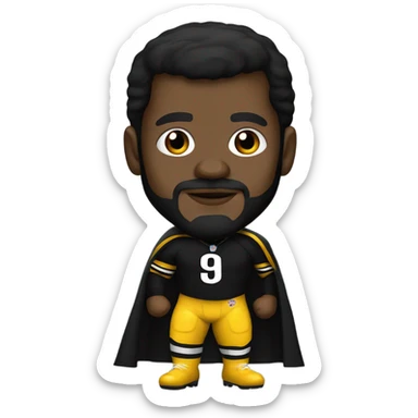 Mean Joe green Pittsburgh Steelers player in uniform with black cape sticker