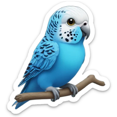 realism blue budgie bird sticker