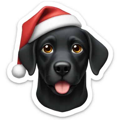 Black Labradore with Santa hat  sticker