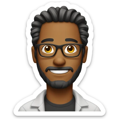 geek dude with man bun sticker