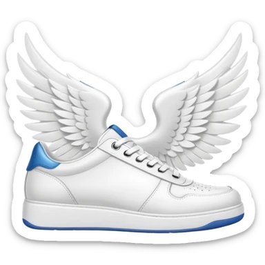 white sneakers with white wings sticker