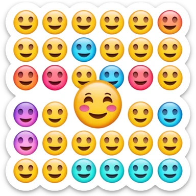 Vibrant emoji puzzle video.
Use bright colors, playful tones, and smooth animations.
Background in pastel gradient.
Emojis pop with slight bounce animation.
Fun and energetic quiz style. sticker