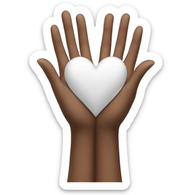 heart hands with white hearts sticker