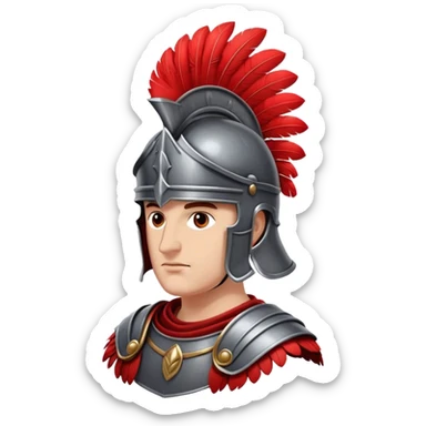 PRAEFECTUS iron grey roman helmet with red plumage  sticker