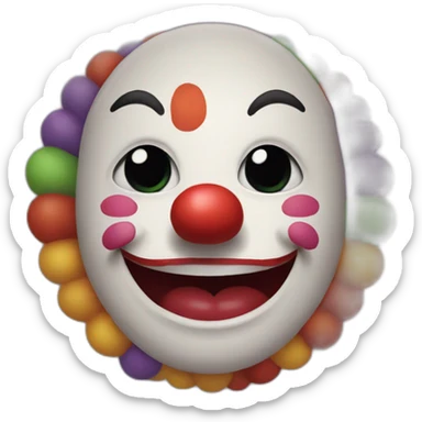 clown emoji funny round sticker