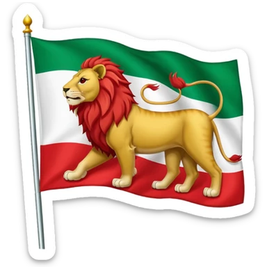 The flag of Iran with lion and sun sticker