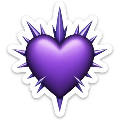 Dark purple heart with spikes sticker