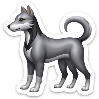 Silvery Resplendent Exotic Houndour-feline-beast sticker