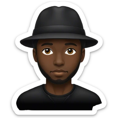 The hat man black silhouette  sticker