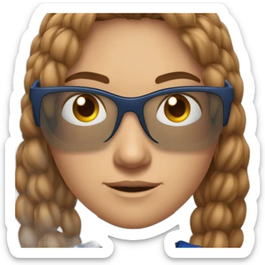 Une araignée qui porte des gosses lunettes marrons avec deux yeux ronds bleus style kawaï sticker