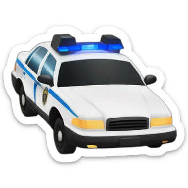 Police car with flashing lights sticker