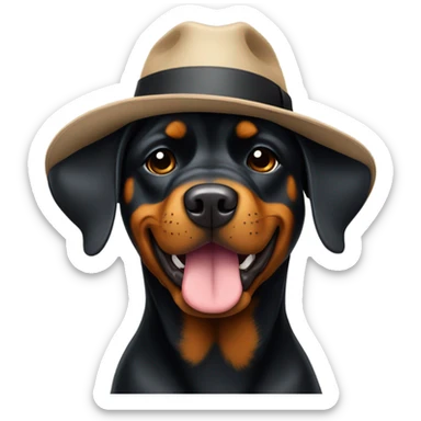 Rottweiler with Fedora ￼ sticker