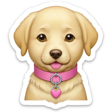 Yellow lab with pink collar sticker