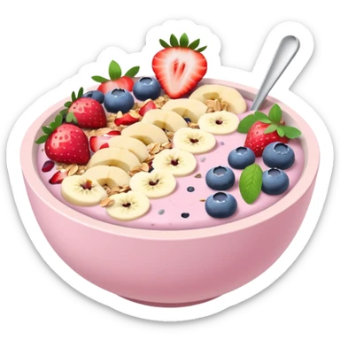 pastel pink and white smoothie bowl sticker