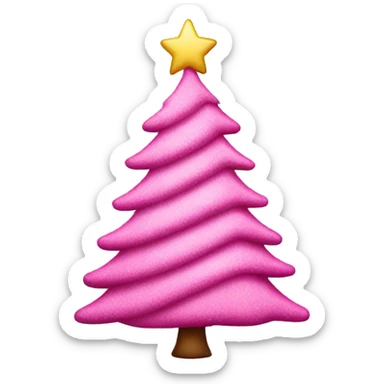 pink christmas tree sticker
