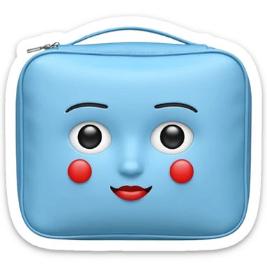Light blue makeup bag sticker