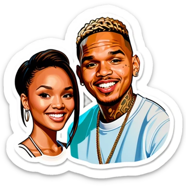 Photo Realistic Karrueche Tran with Chris Brown  sticker