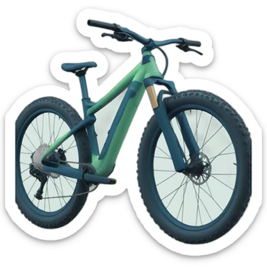 mountain bike in dark blue and pale green color sticker