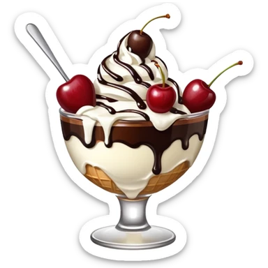 Ice cream sundae sticker