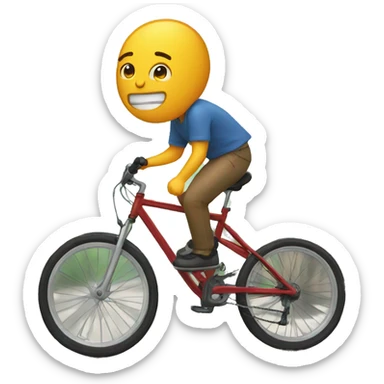 a guy falling off a bicycle sticker