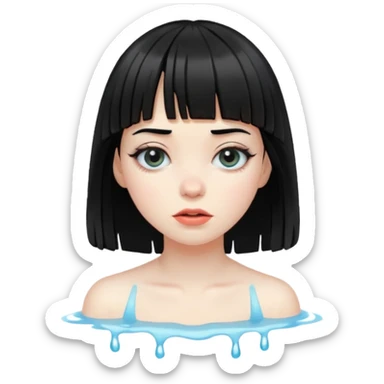 Zunbi na chuva cabelo de franjinha sticker