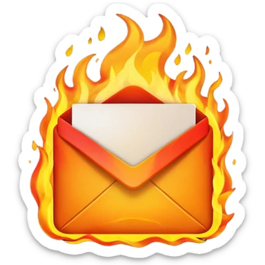 Email with fire sticker
