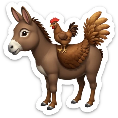 Donkey with a chicken on it sticker
