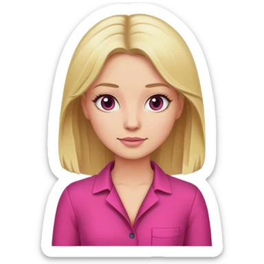 Woman blond hair dark pink full body jumpsuit sticker