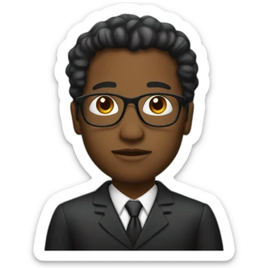 a black lawyer thinking sticker