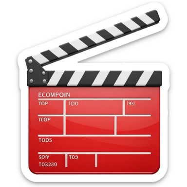 clapperboard red glossy with open top bar sticker