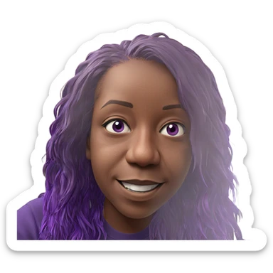 happy boy with purple hair sticker