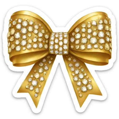 gold bow with diamonds  sticker