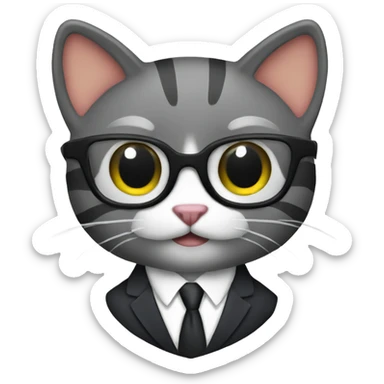 Business cat in a suit sticker