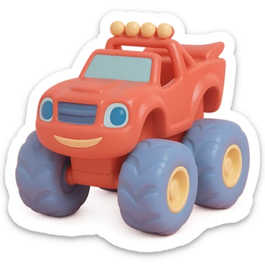 Blaze from Blaze and the Monster Machines in a vinyl figure style, toy-like, glossy finish sticker