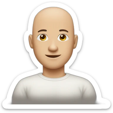 A bald man combining his two hands in side pose sticker