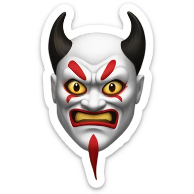 evil kabuki devil sticker
