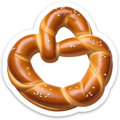 Soft pretzel snack in emoji style sticker