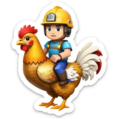 Chicken jockey minecraft sticker