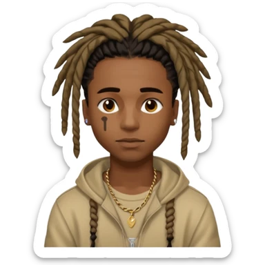 black male with dreads and a birthmark on his left cheek playboi carti sticker