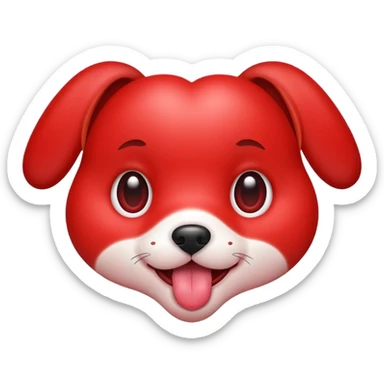 A heart with puppy eyes and a tongue sticking out￼ sticker