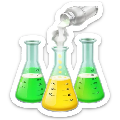 hi-lighters lemon baking soda uv light glowing formula in beaker/ test tube and baking soda in lab sticker