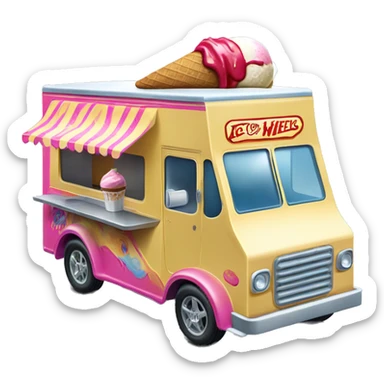 Hot wheels style 1917 ice cream food truck sticker