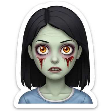 🧟‍♀️ zumbi de cabelo liso femina sticker