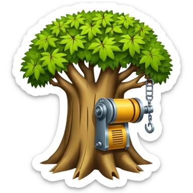 peux tu faire un emoji d'une machine qui arrache un arbres comme font les pepinieres sticker